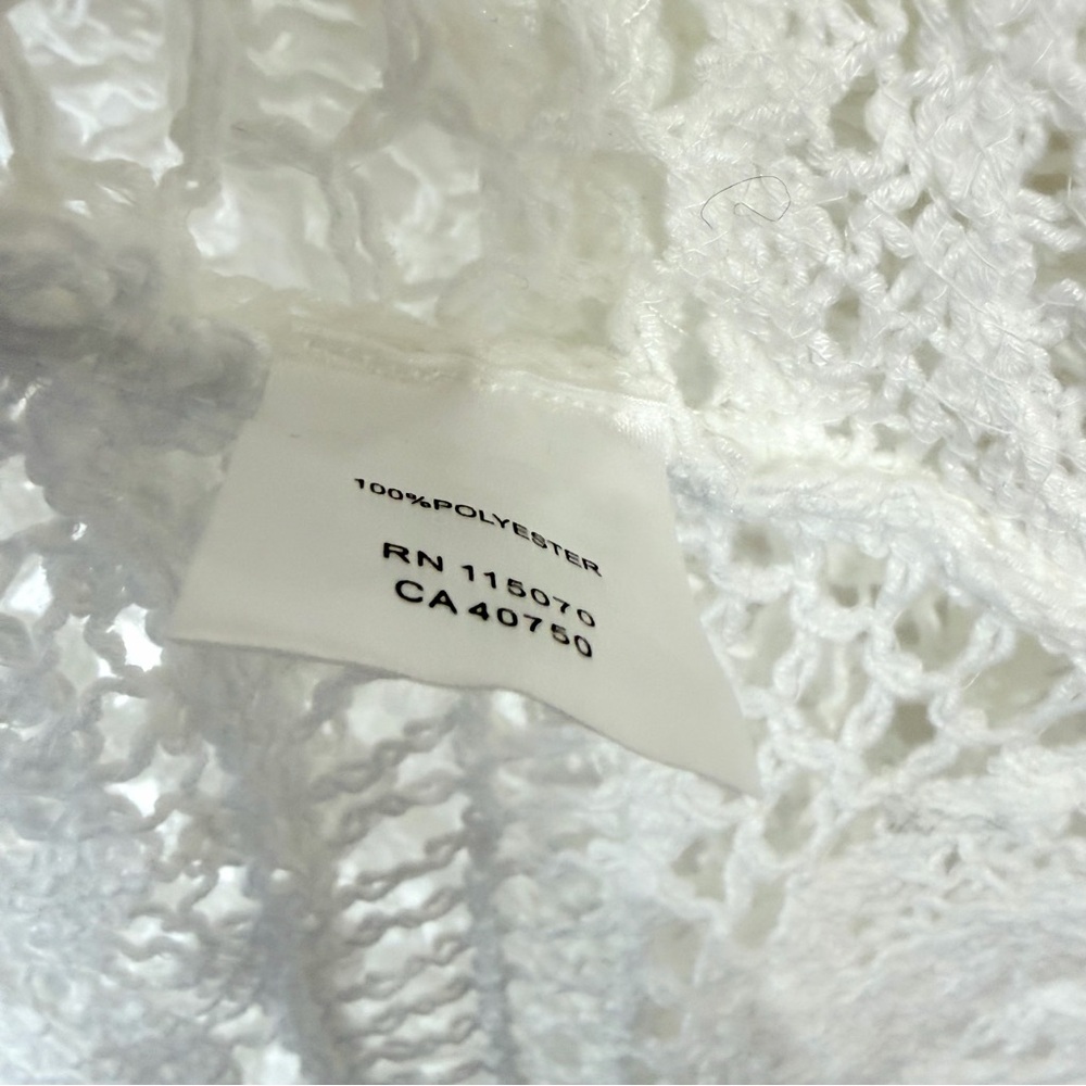 Nina Leonard Fairy Crochet Lace Kimono XL White Open Knit Cottage Coastal Boho - Picture 9 of 10